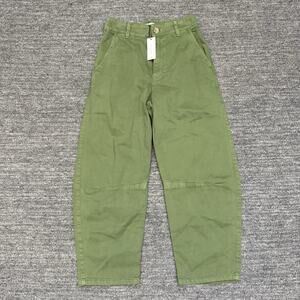 Velvet by Graham and Spencer Pants Women 0 Green Utility Barrel Cotton Lantern